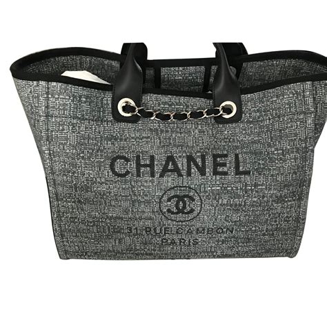 deauville chanel sac|Chanel deauville large canvas bags.